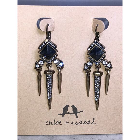 CHLOE + ISABEL Geometric Crystal Spike Drop Earrings - E066 - Picture 1 of 4